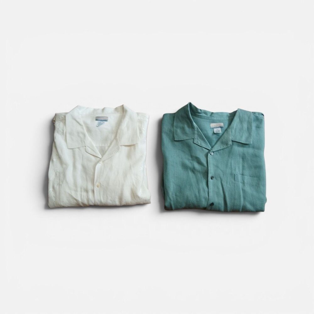 Breakwater Linen Shirt Lot Of 2 Camp Shirts Size XXL